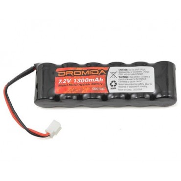 BATERIA NIMH FLAT 6 CELULAS 7,2V 1300MAH PLUG MCR PARA AUTOMODELO FS RACING 1/18 VICTORY / SHORT COURSE / DESERT BUGGY BAT DROMIDA